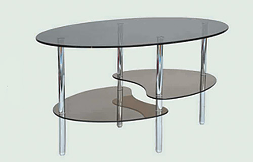 стол журнальный стекло матовое/хром