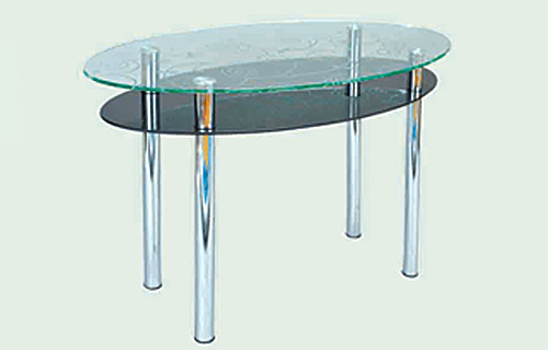 хромированный стеклянный обеденный стол