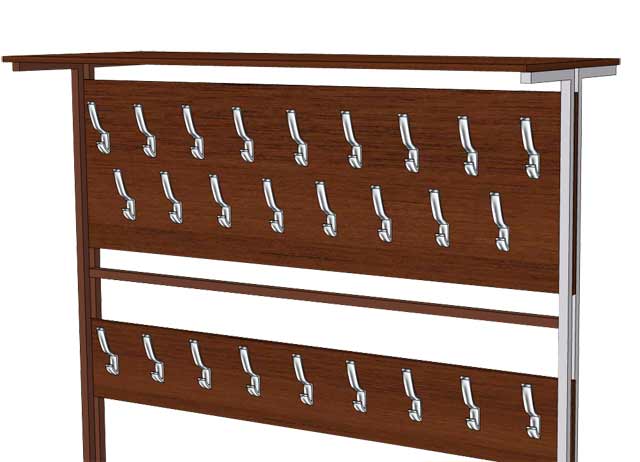 Верхняя часть стойки-вешалки для одежды и шапок