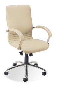 кожаное кресло нова хром черная.