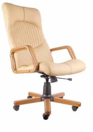 Кресло кожаное офисное,Гермес LUX.